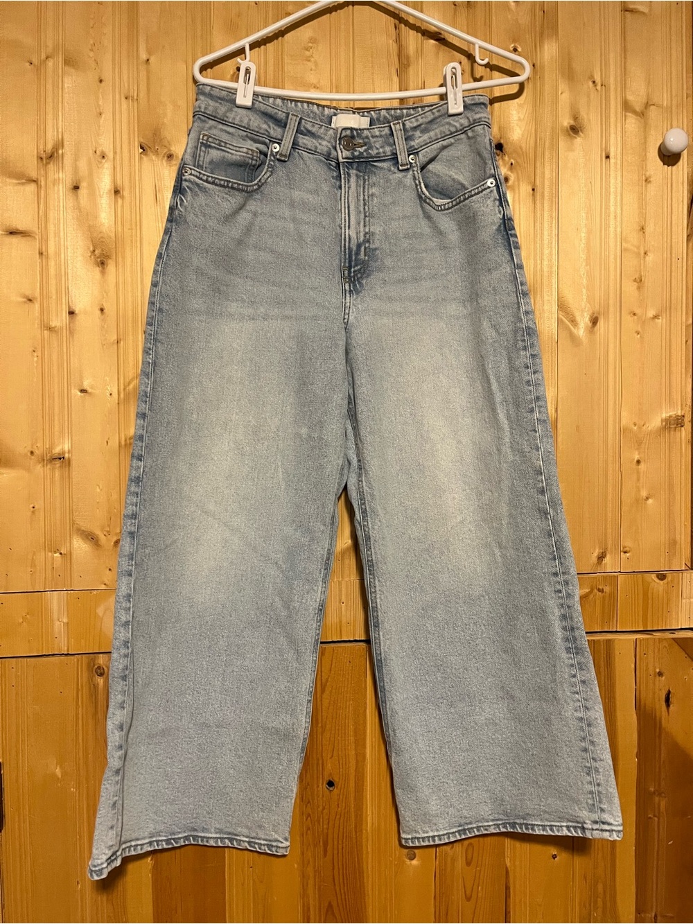 H&M Light Blue Wide-Leg High-Rise Jeans